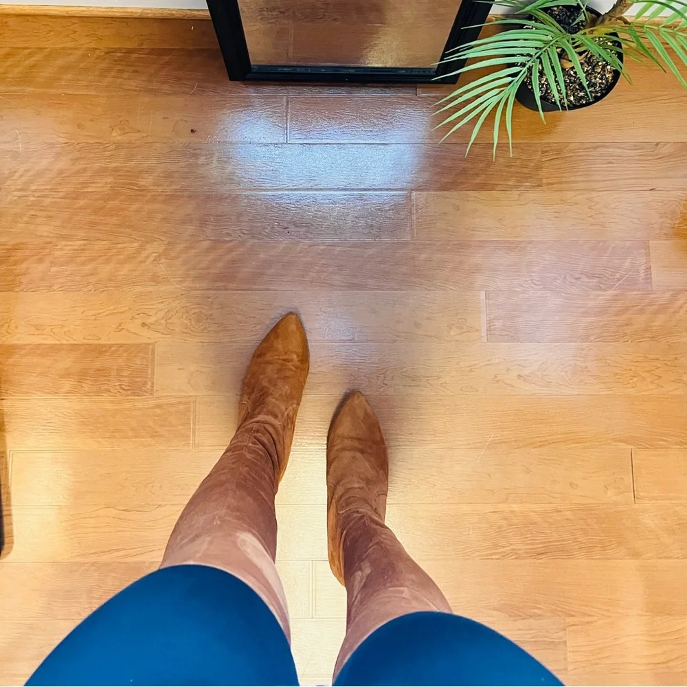 🚫SOLD🚫 Italian Suede Leather Over The Knee Boots - Picture 5 of 12